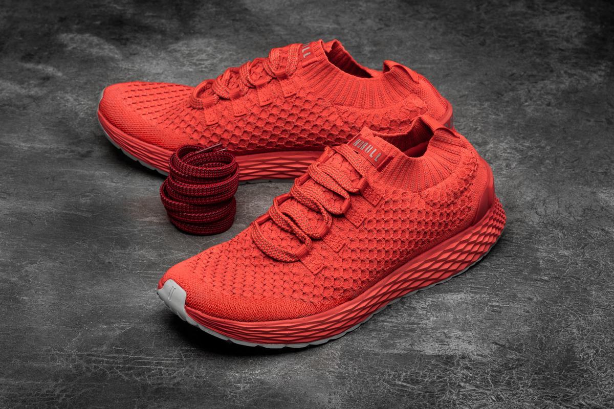 Nobull Knit Runner Men's Running Shoes Light Red | Australia (ST1627)